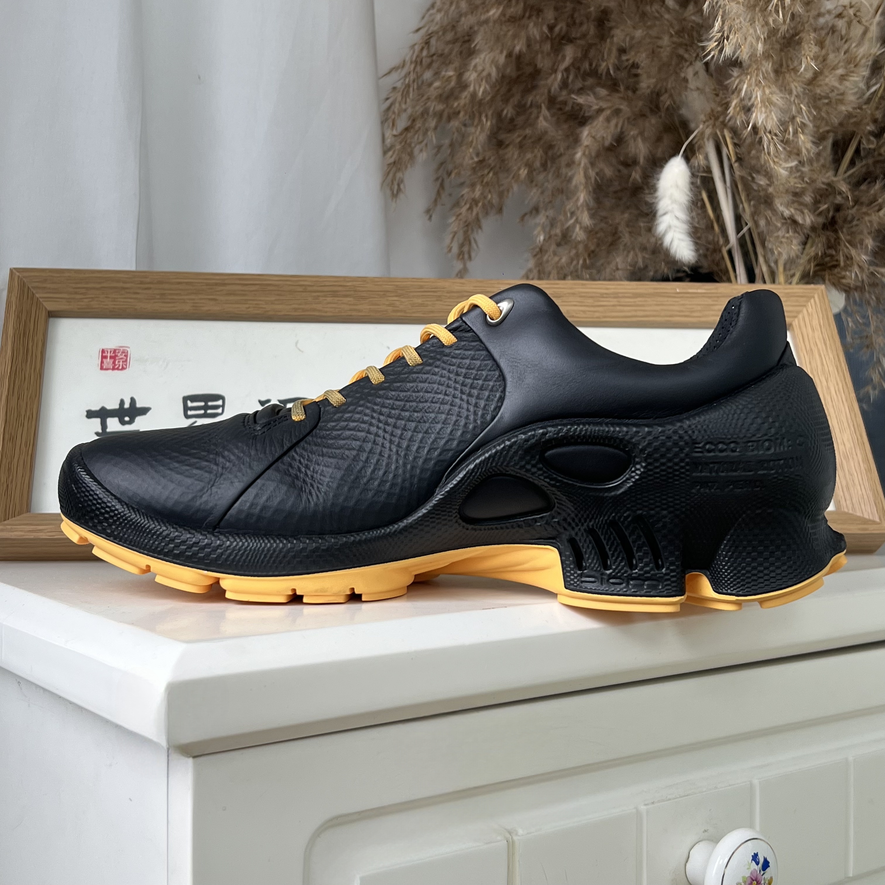 Ecco/爱步25款15周年800434男款黑色户外运动跑鞋耐磨牛皮舒适 