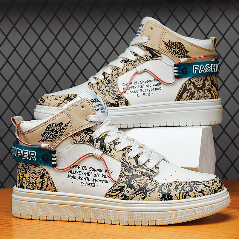 男鞋aj国潮秋季休闲运动高帮板鞋男空军一号潮流百搭潮鞋秋季