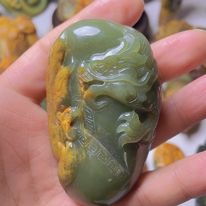 和田玉手把件未镶嵌巴**合