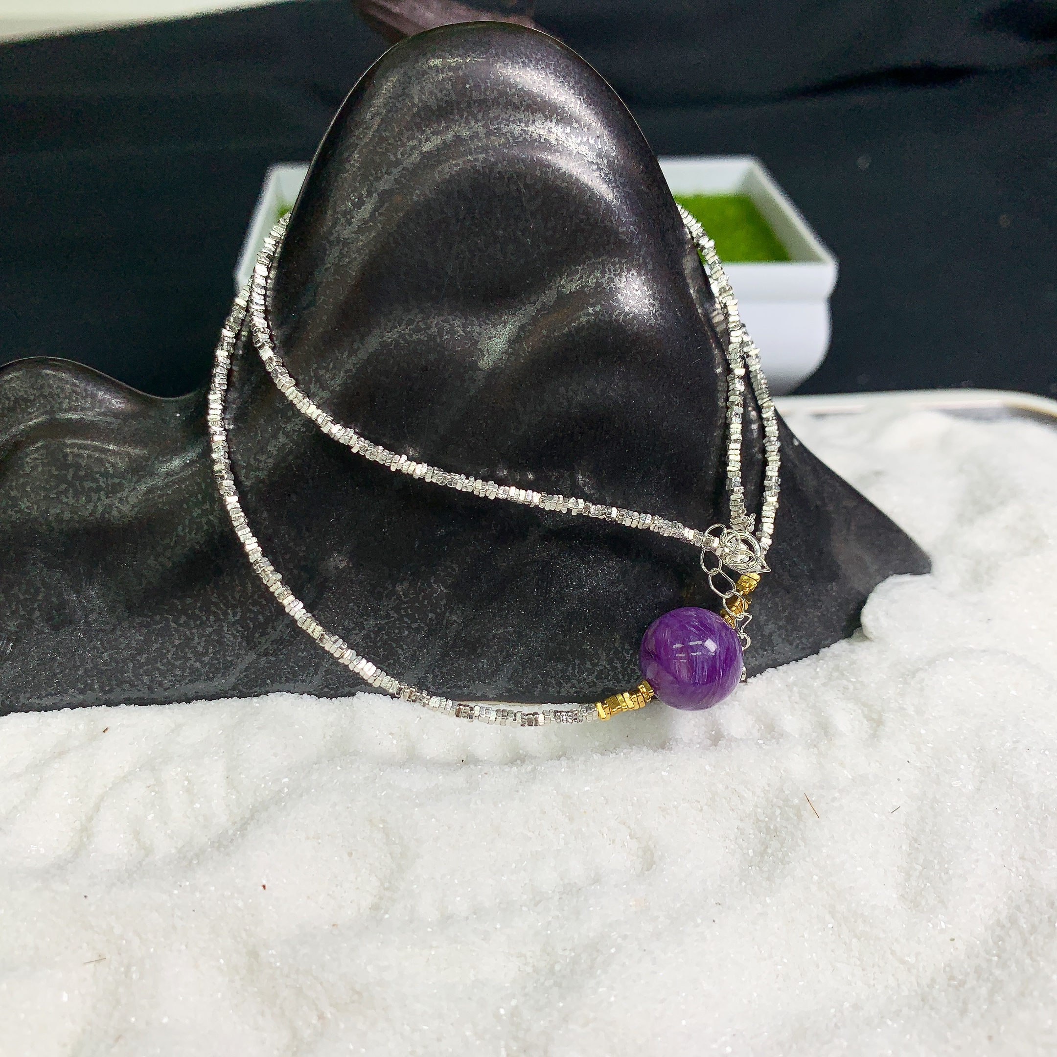 【珠宝一姐】s925银紫龙水晶项链 2501072045（一件/多样性发货）