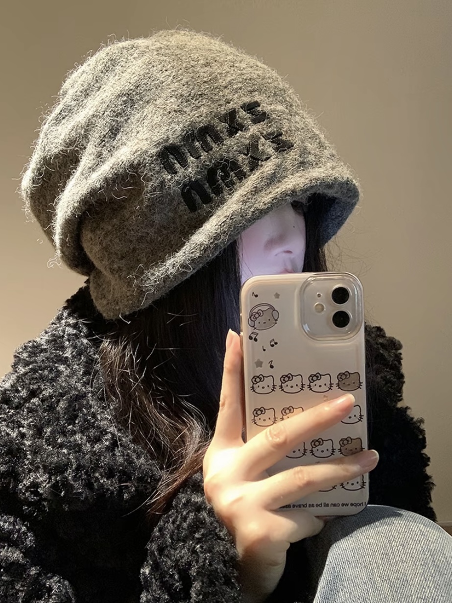 冷帽冬季包头帽女秋冬堆堆帽帽子加厚日系针织大头围韩版秋冬保暖