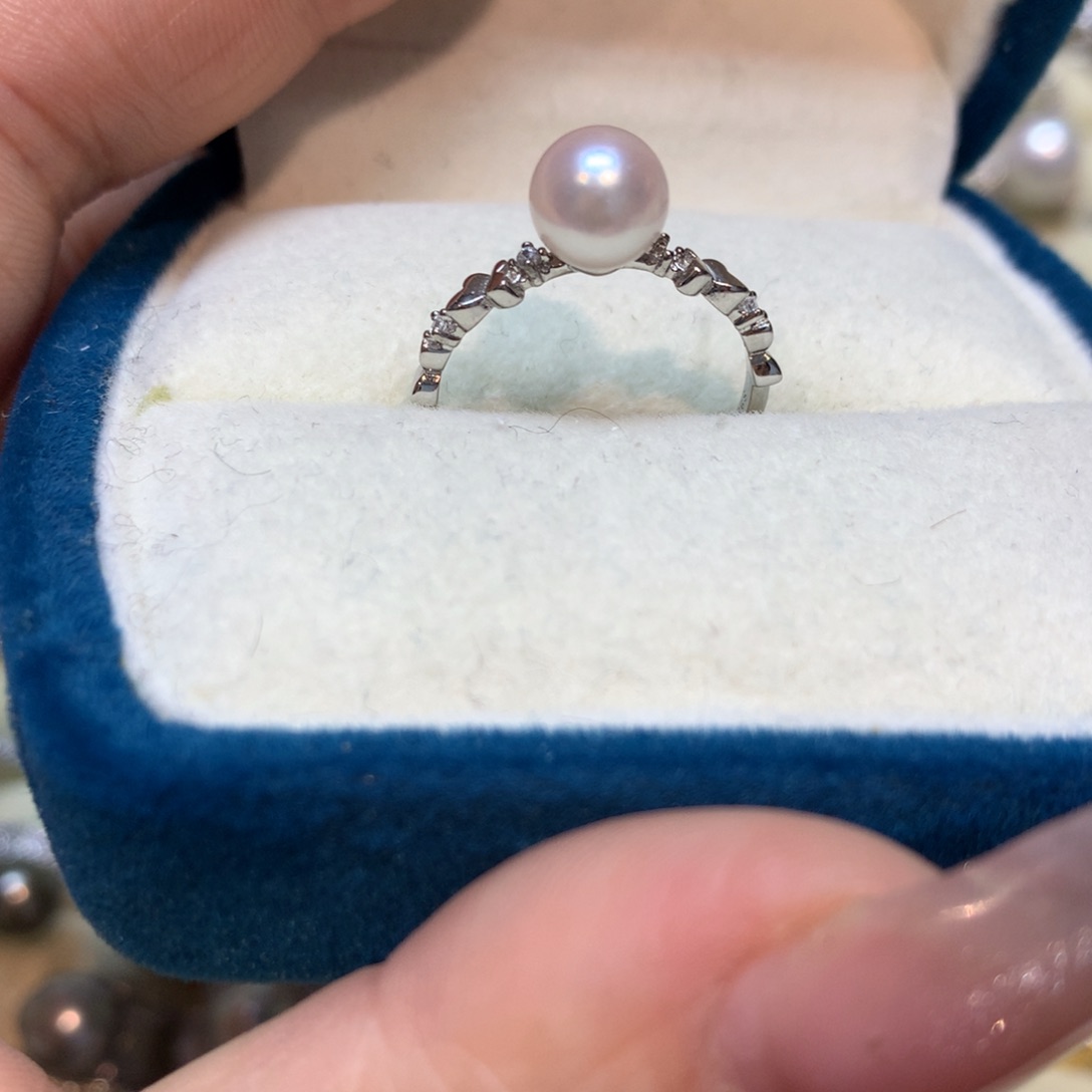 海水珍珠戒指银S925镶嵌