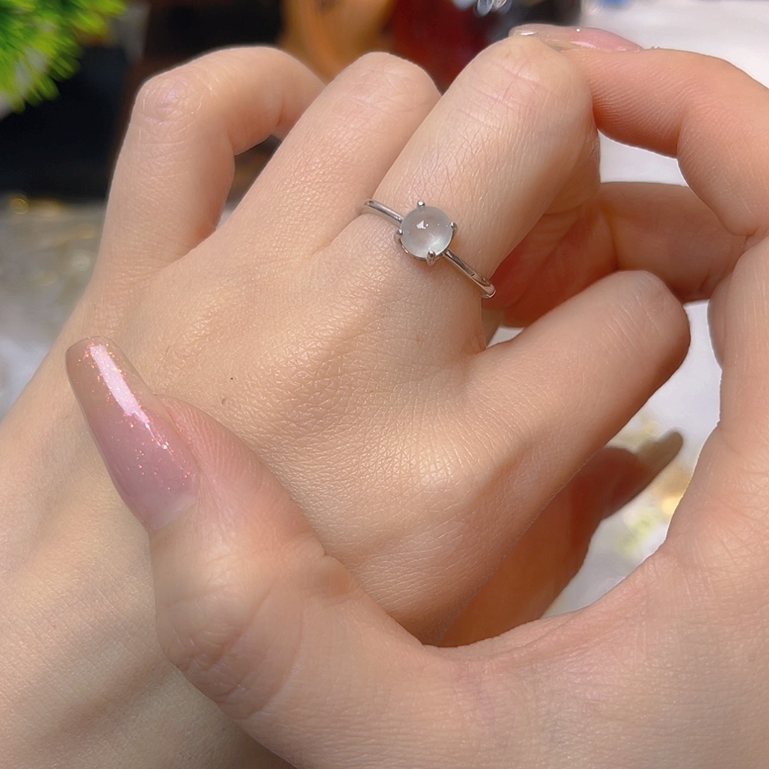 翡翠银S925镶嵌戒指