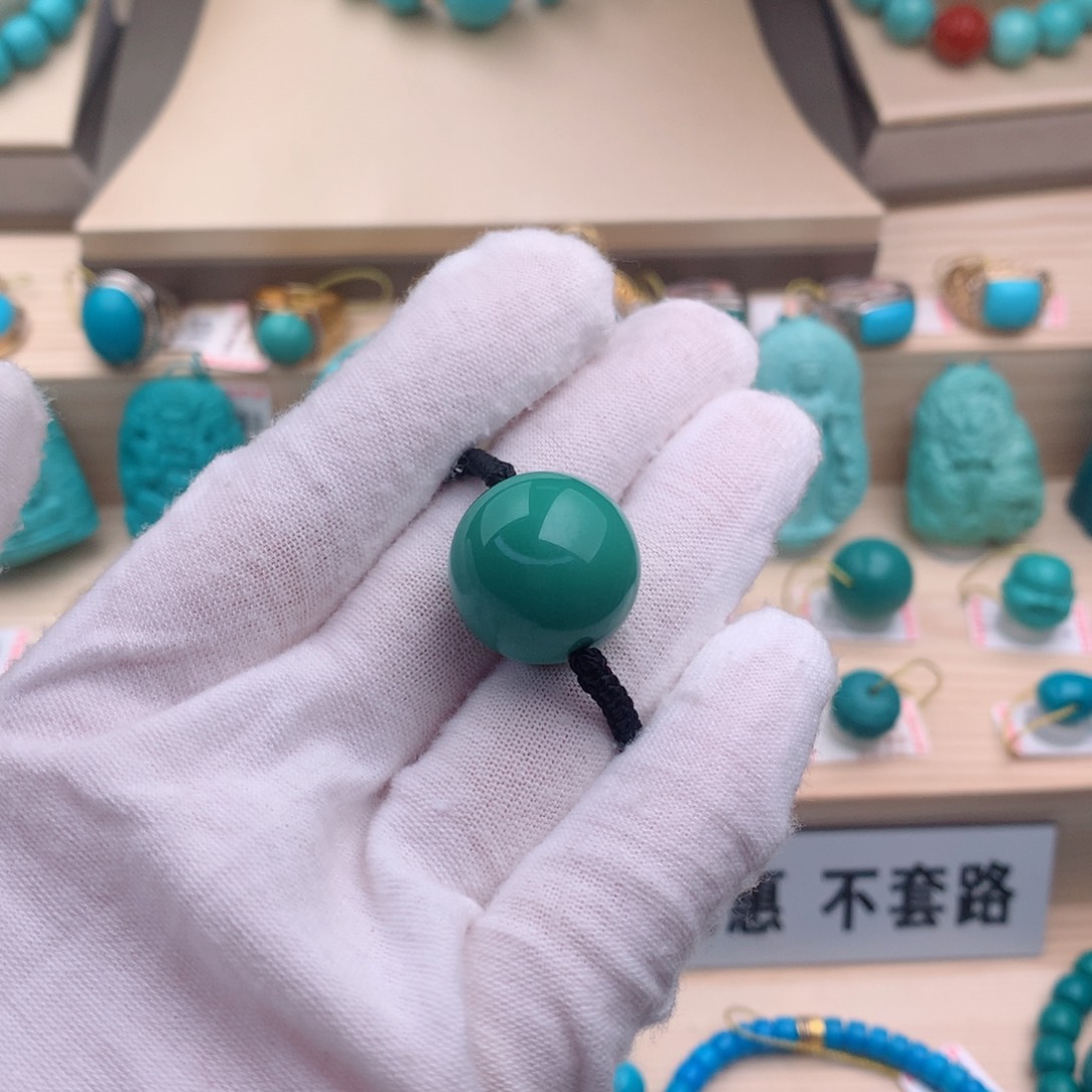 绿松石珠宝奇石未镶嵌19.1mm