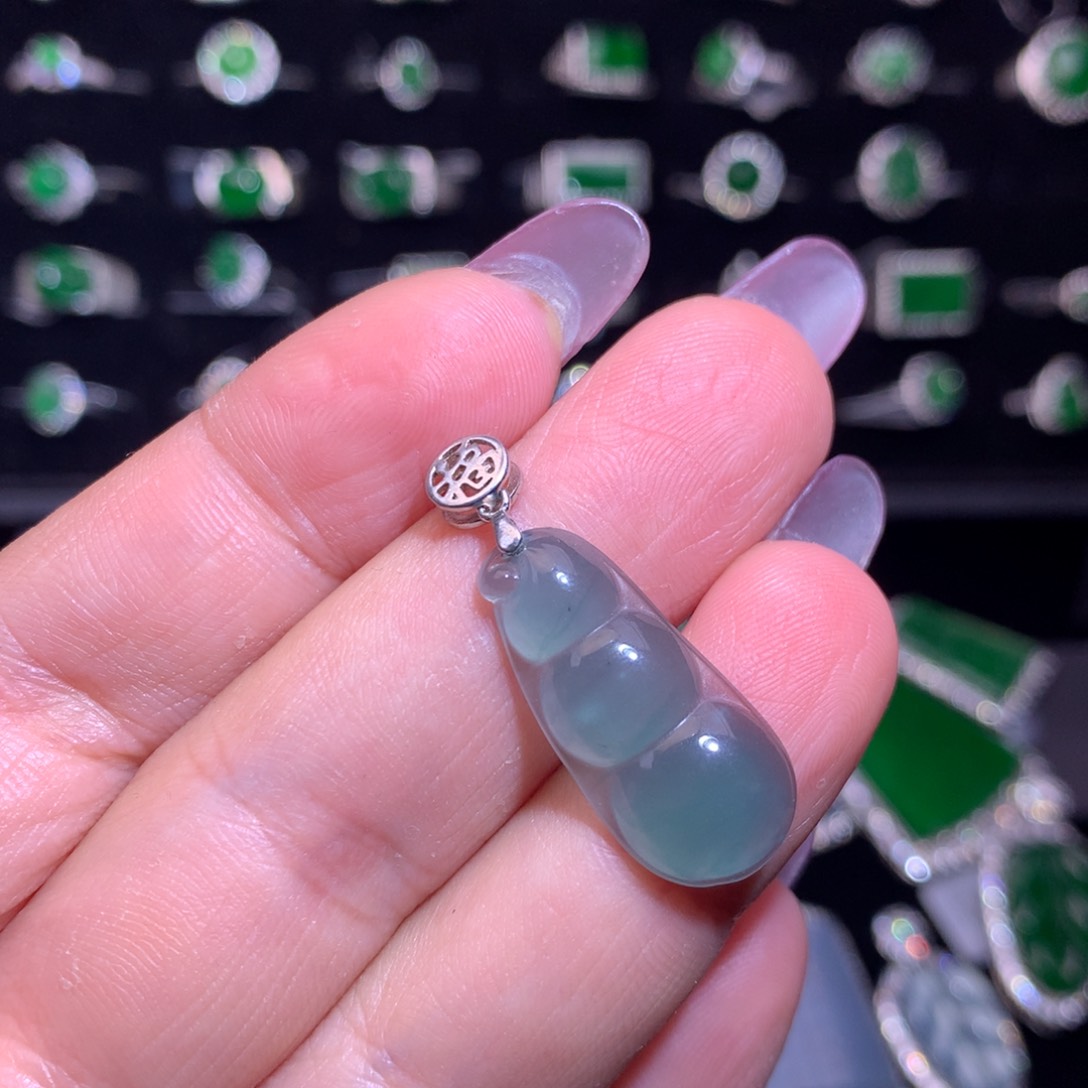 【闪购商品】翡翠银S925镶嵌颈饰天然翡翠