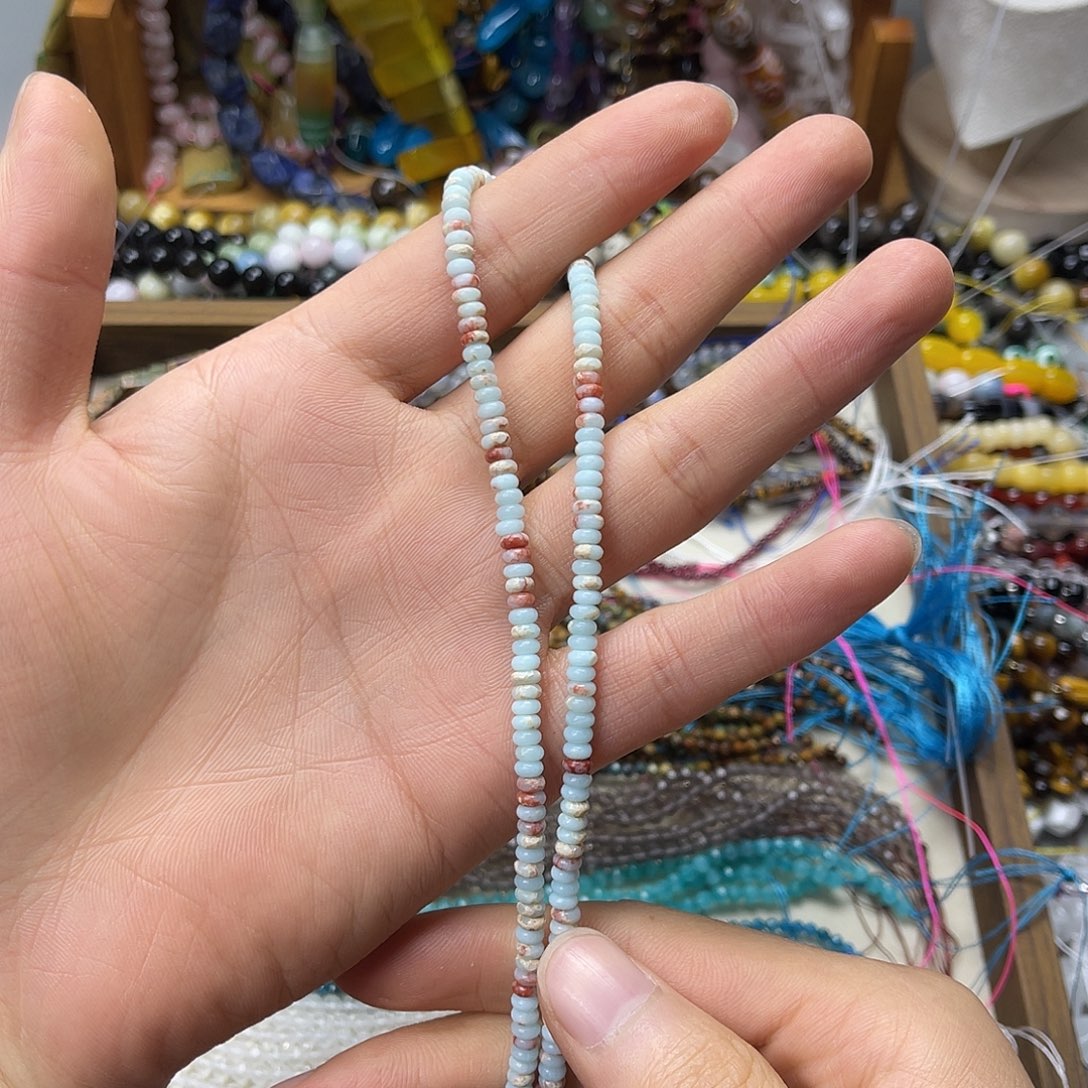 玛瑙/玉髓未镶嵌珠宝半成品卡4寿山算盘珠一条