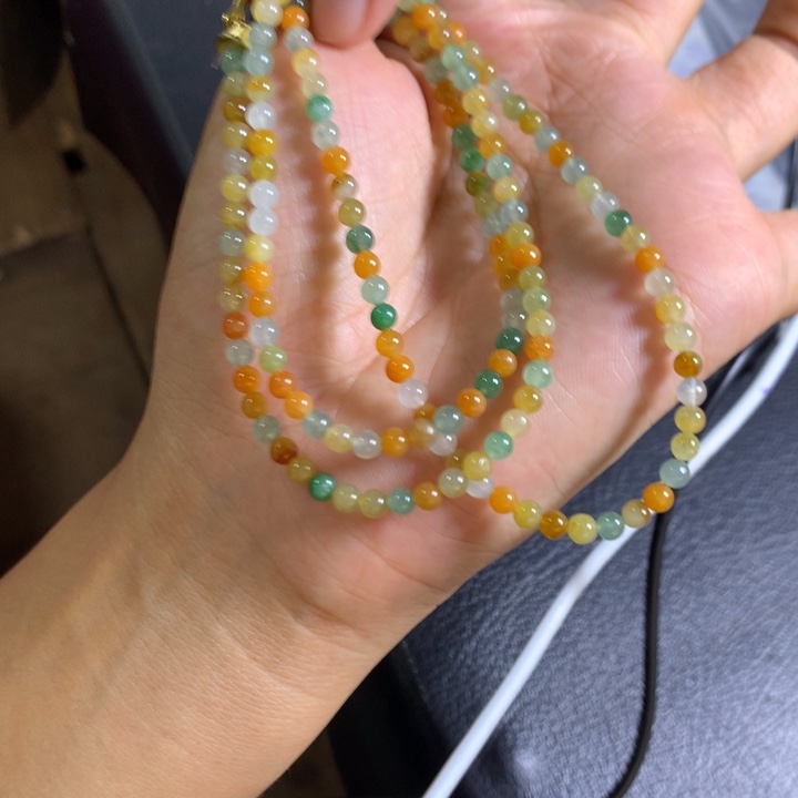 定制翡翠未镶嵌翡翠珠链卡4不退不换