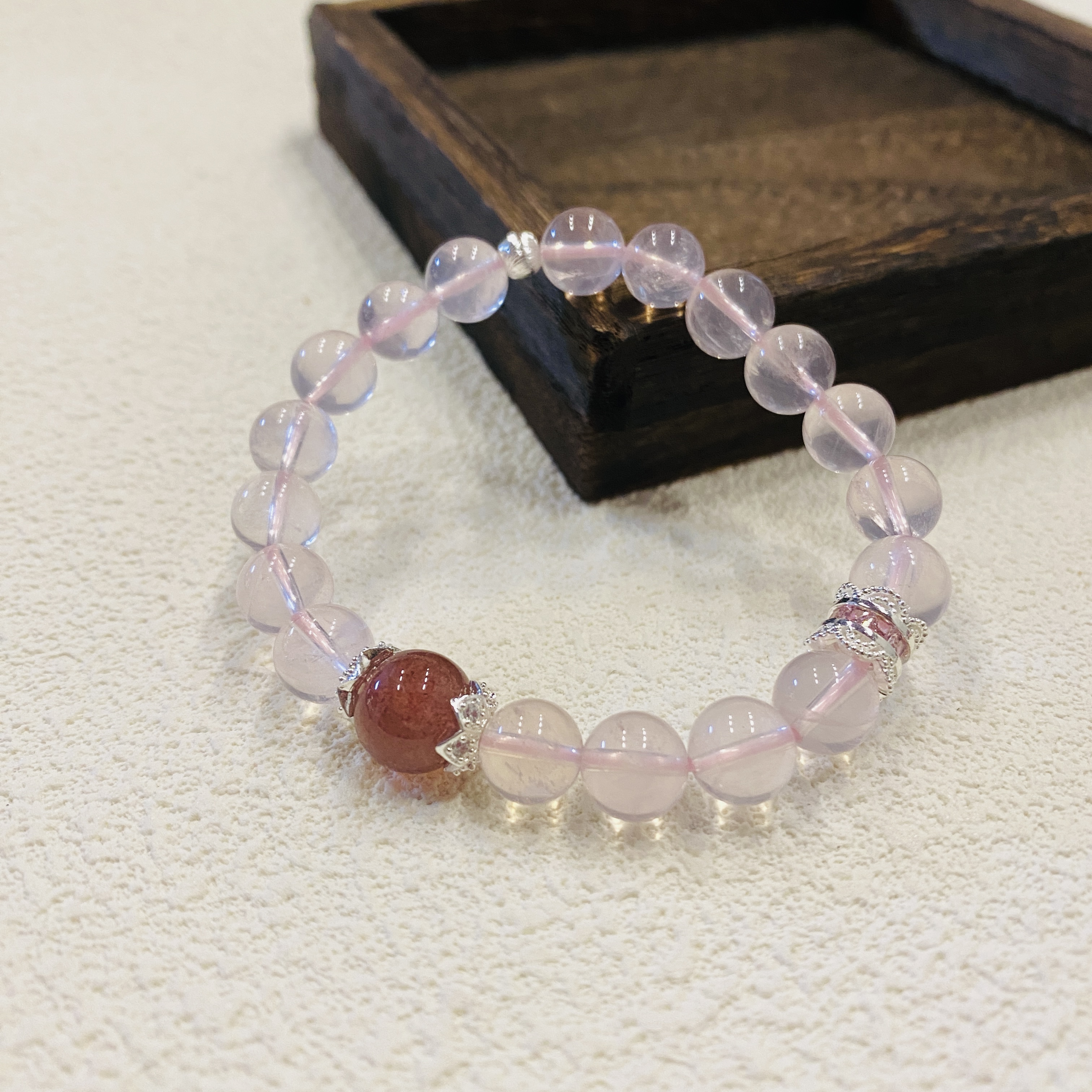 【V姐珠宝】HL11802 粉水晶设计款手串 8mm