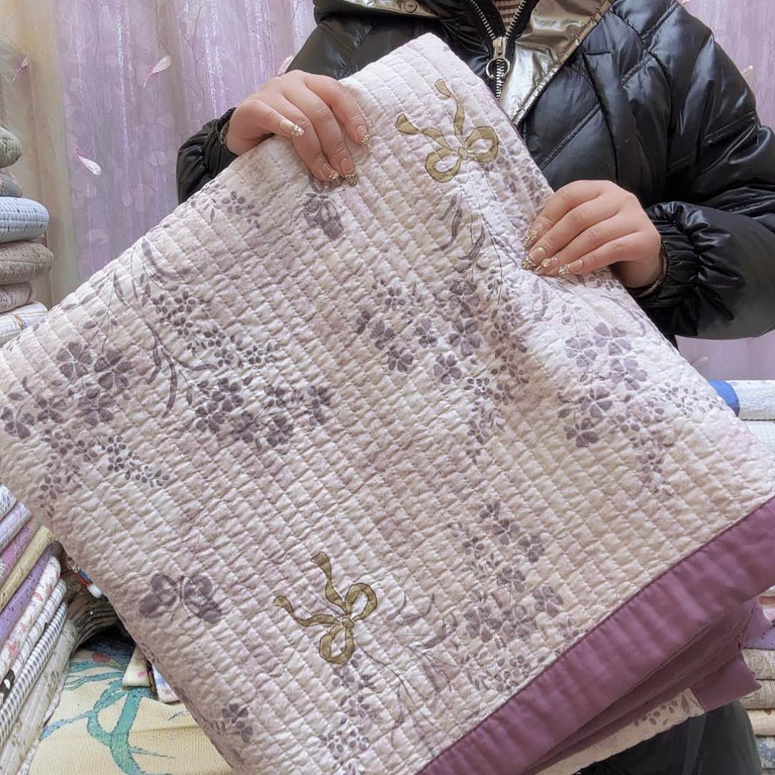 水洗布孤品微瑕2米×2.25紫色床盖