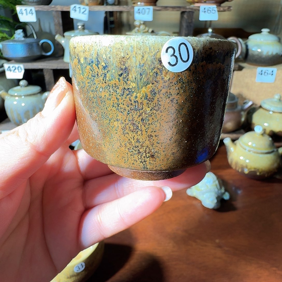 建水紫陶白泥柴烧杯