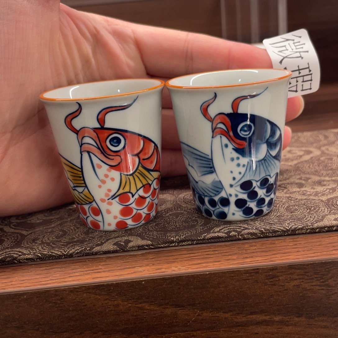 釉下手绘茶具微瑕