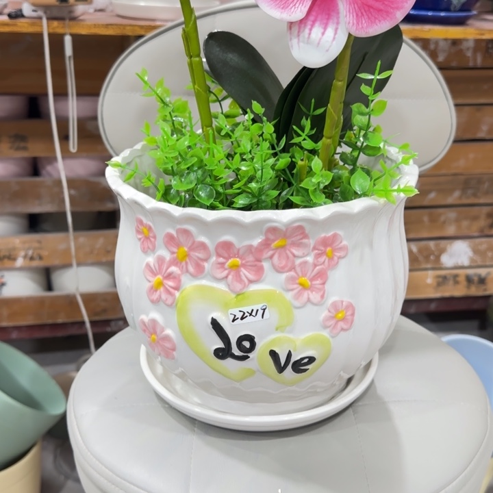 凑9块包邮，有孔，陶瓷花盆