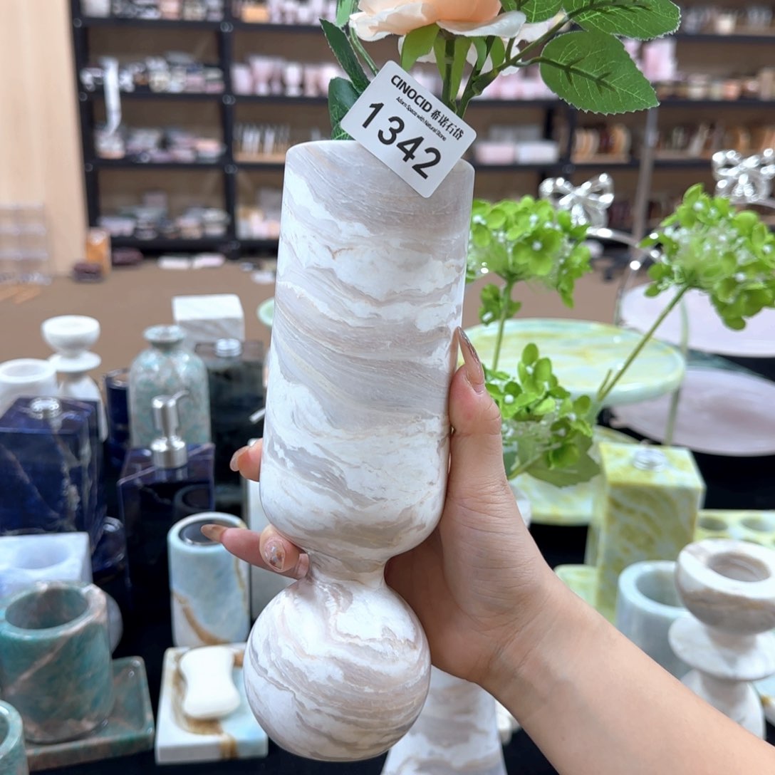 石材姜****)1342凤白玉悠悠花瓶福利