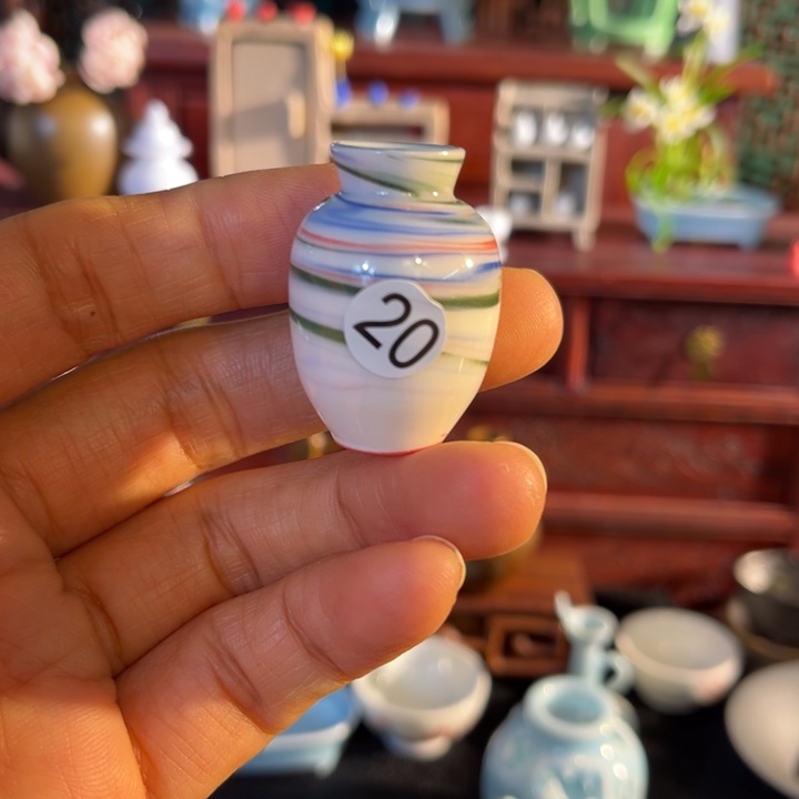 摆件微陶老王迷你花瓶