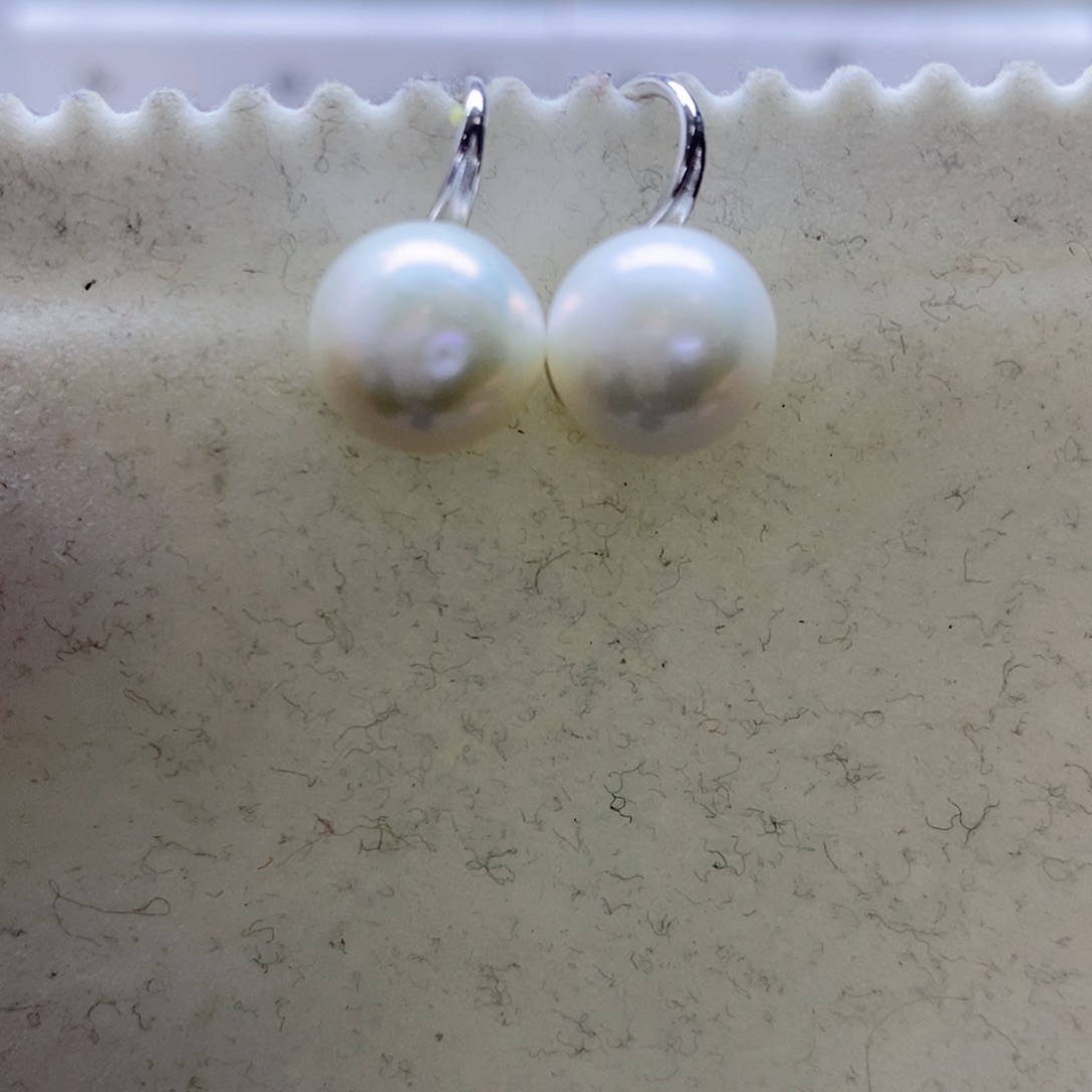 淡水珍珠耳饰银S925镶嵌