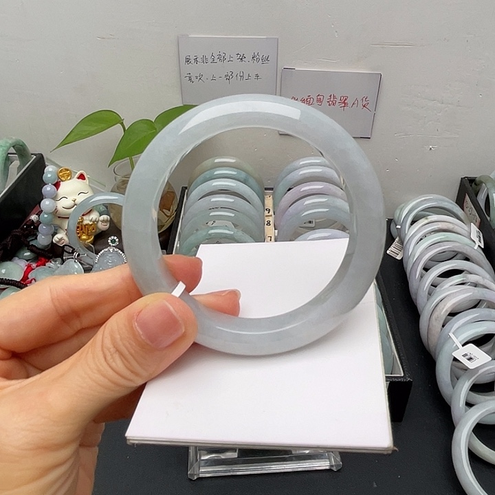 心***若翡翠未镶嵌手镯55.7正圈