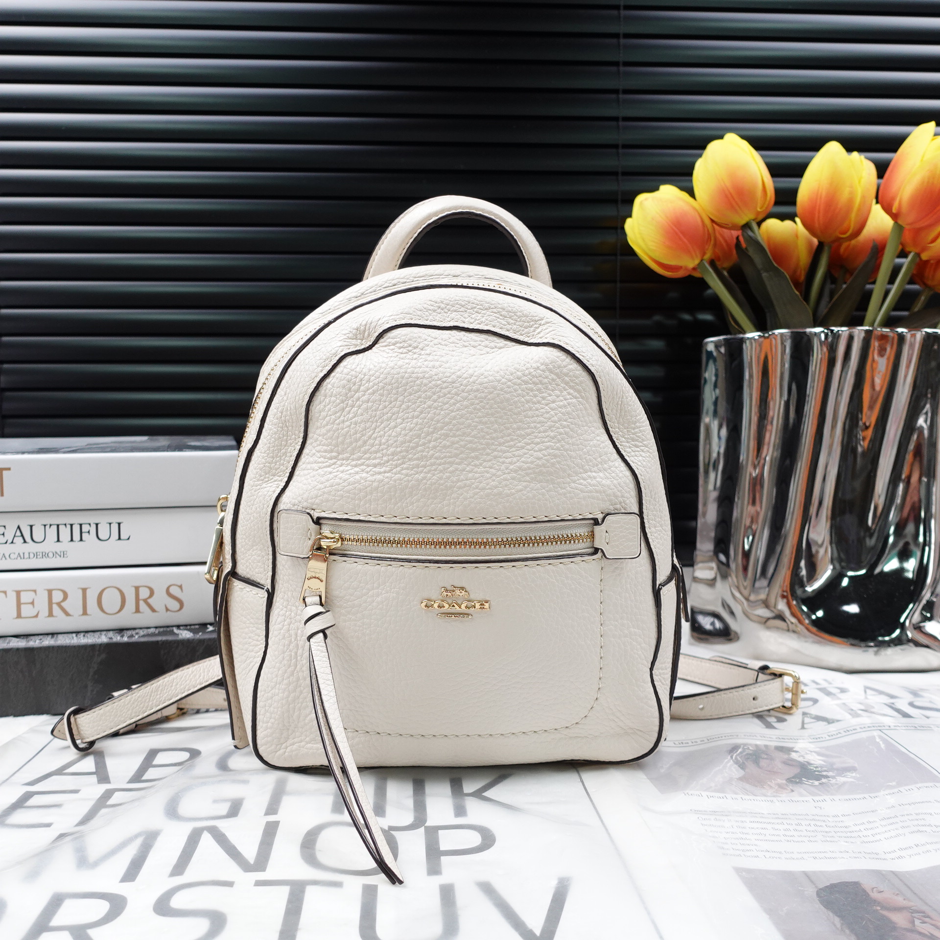 95新 COACH/蔻驰 双肩包/T10235121