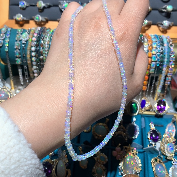 欧泊福利项链银S925镶嵌