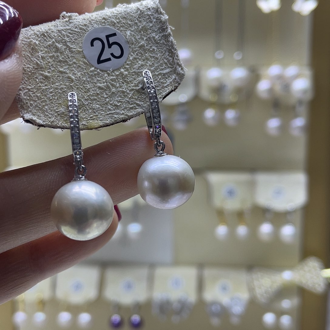 淡水珍珠耳饰银S925镶嵌