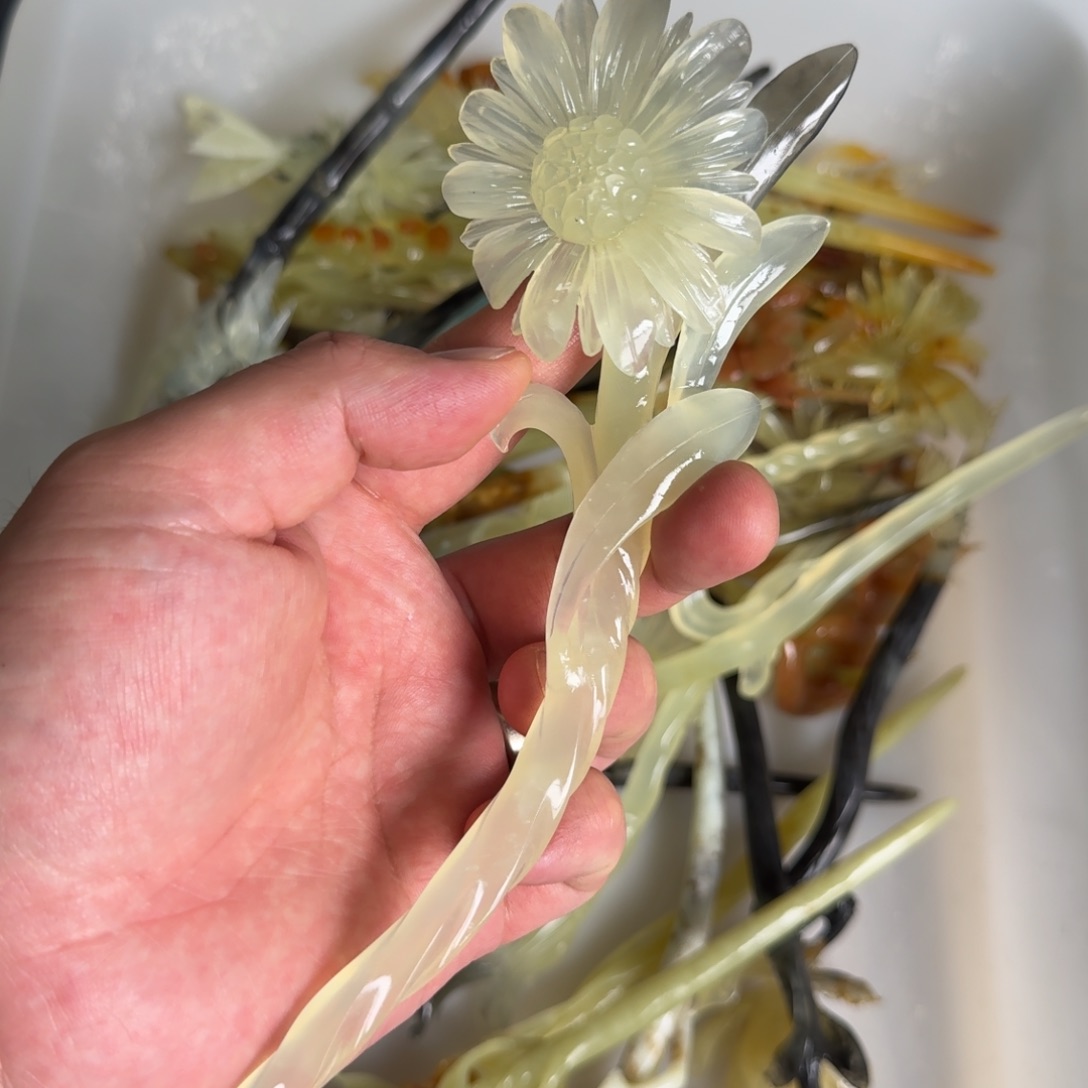 岫玉发簪未镶嵌明君玉簪贼拉好看