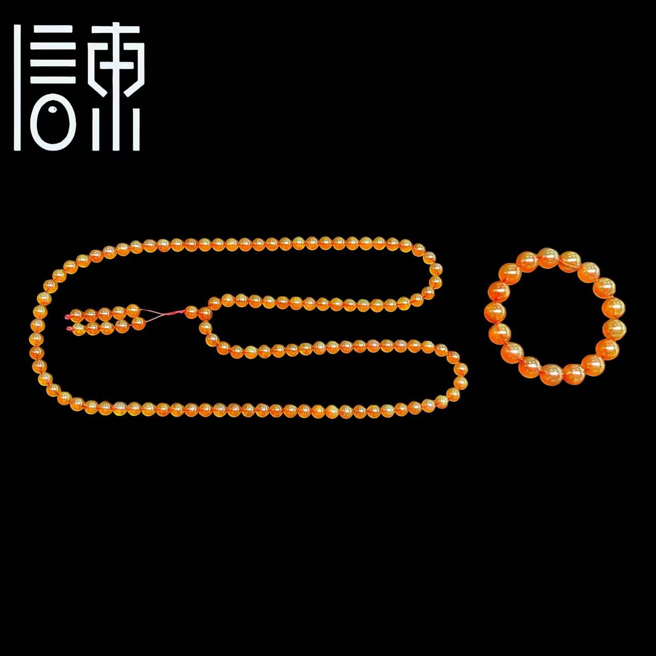 【信东严选】馆藏·血珀血蜜108颗0.7cm+手串1.2cm多样性发货