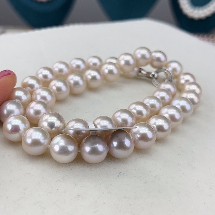 淡水珍珠颈饰银S925镶嵌➕10-11高品极光蔓塔炫彩