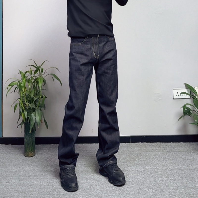 赤耳丹宁时尚百搭男士牛仔裤复古休闲裤子男生直筒裤潮流原牛