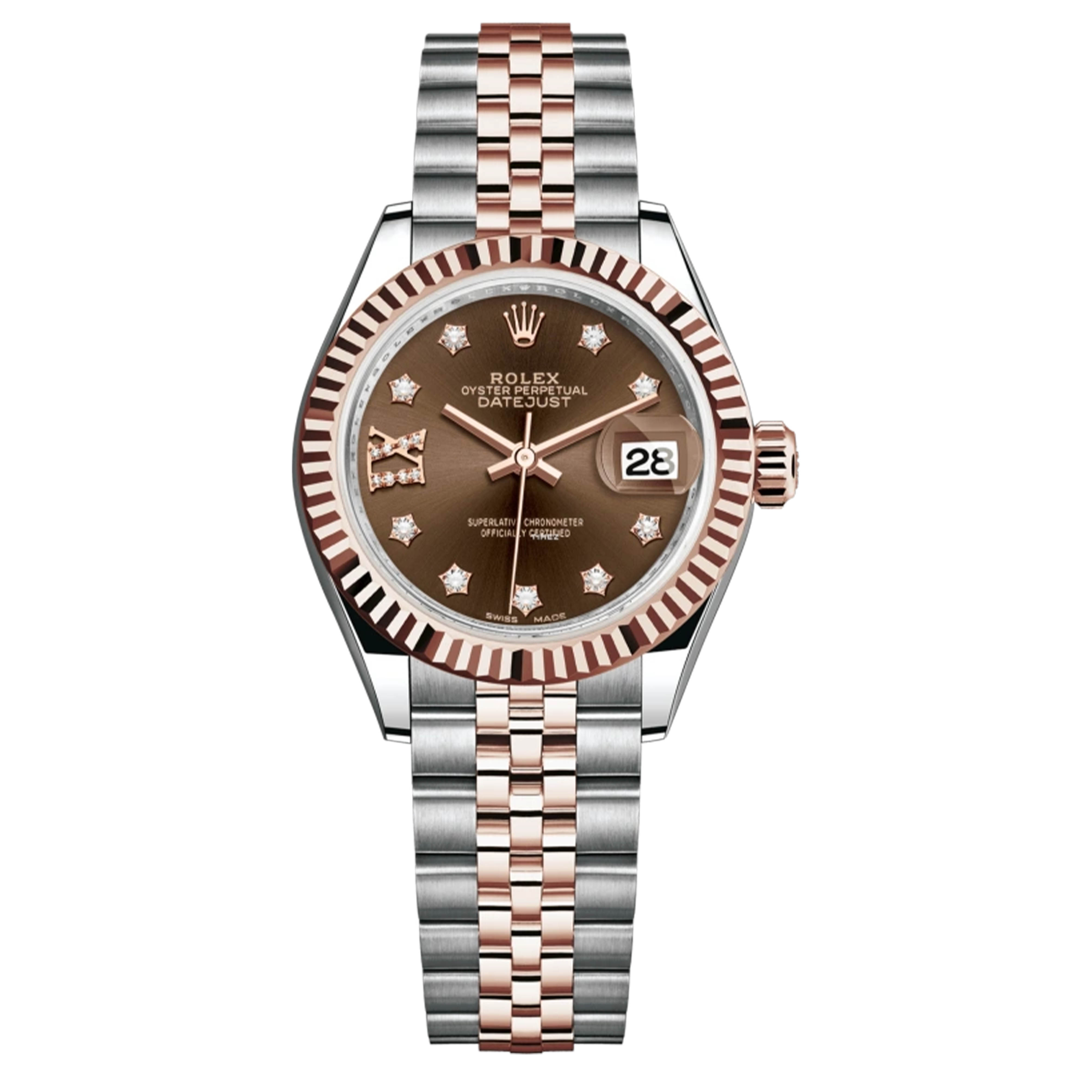 99新 Rolex/劳力士 / 279171间玫瑰金咖星钻/28mm