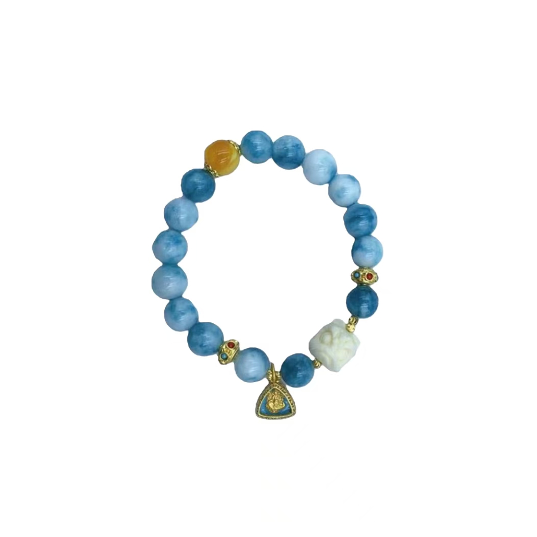 多宝天空蓝海玛瑙手串A28-687赠礼盒(多样性发)