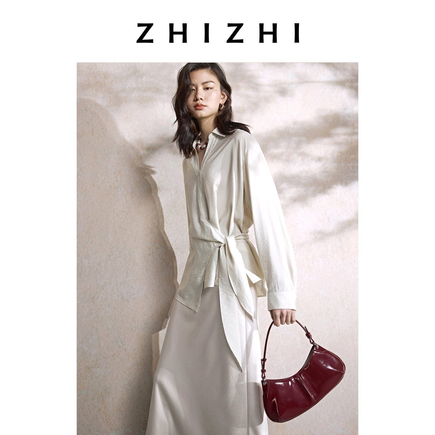 致知ZHIZHI 东湖月 半身鱼尾裙25年秋季新款缎面ZZ2EAWB9015