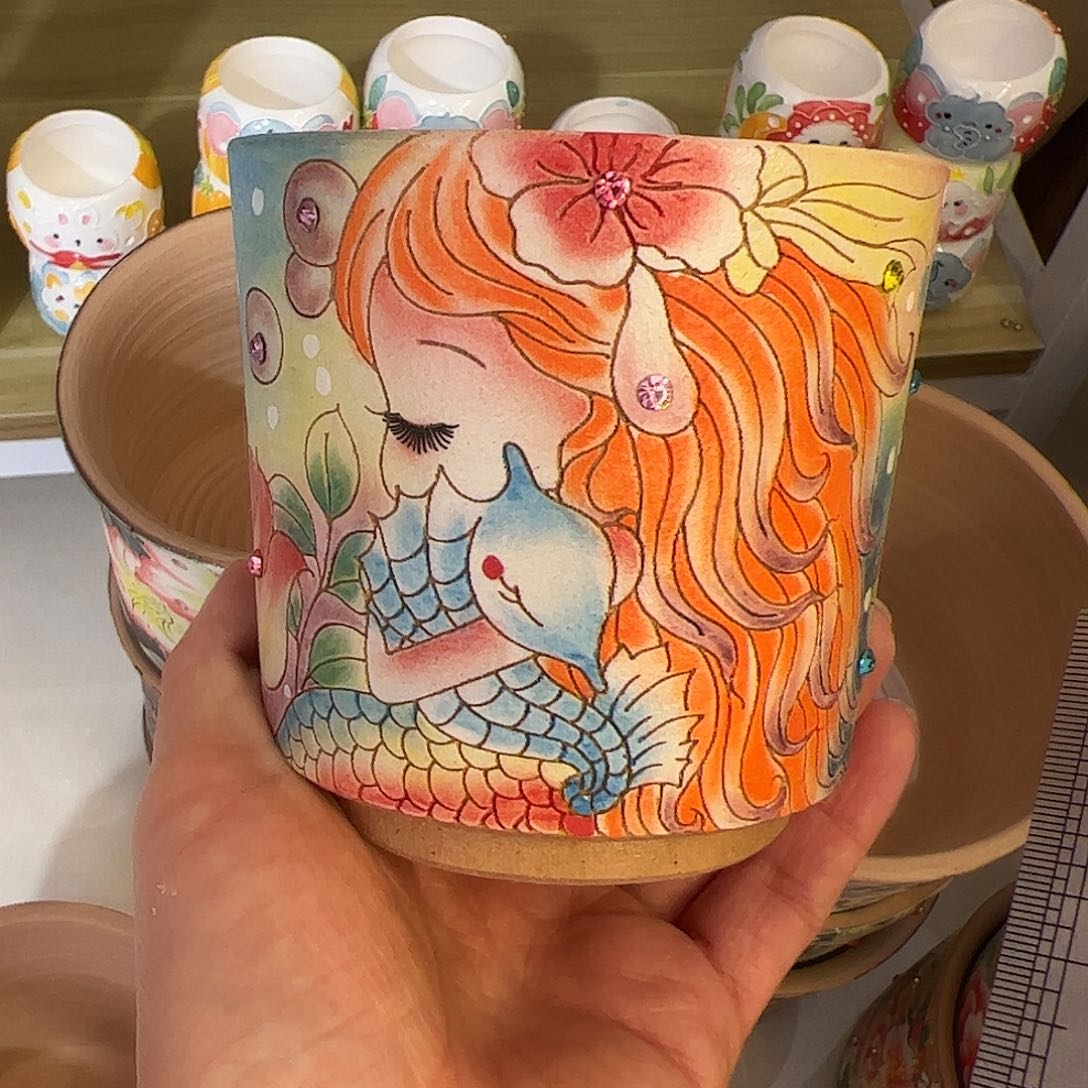 景德镇陶瓷花盆口8.5号9景德镇陶瓷花盆