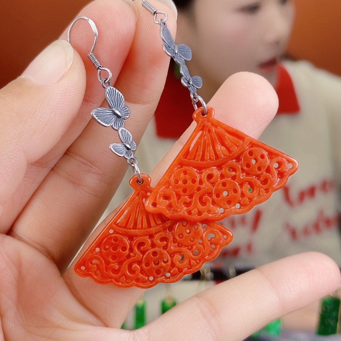 翡翠未镶嵌耳饰饰品