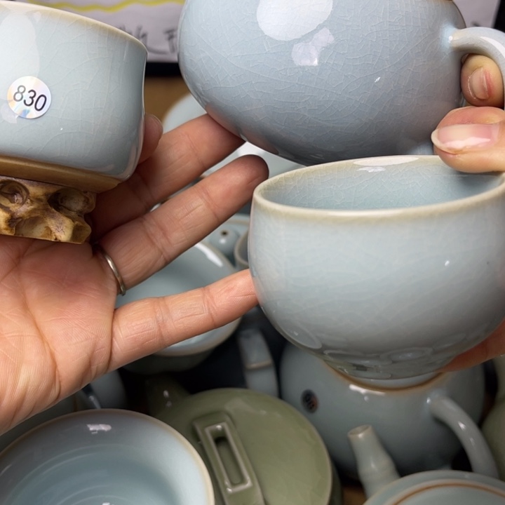 奇***人汝州原矿原釉微瑕99➕830➕100四个杯
