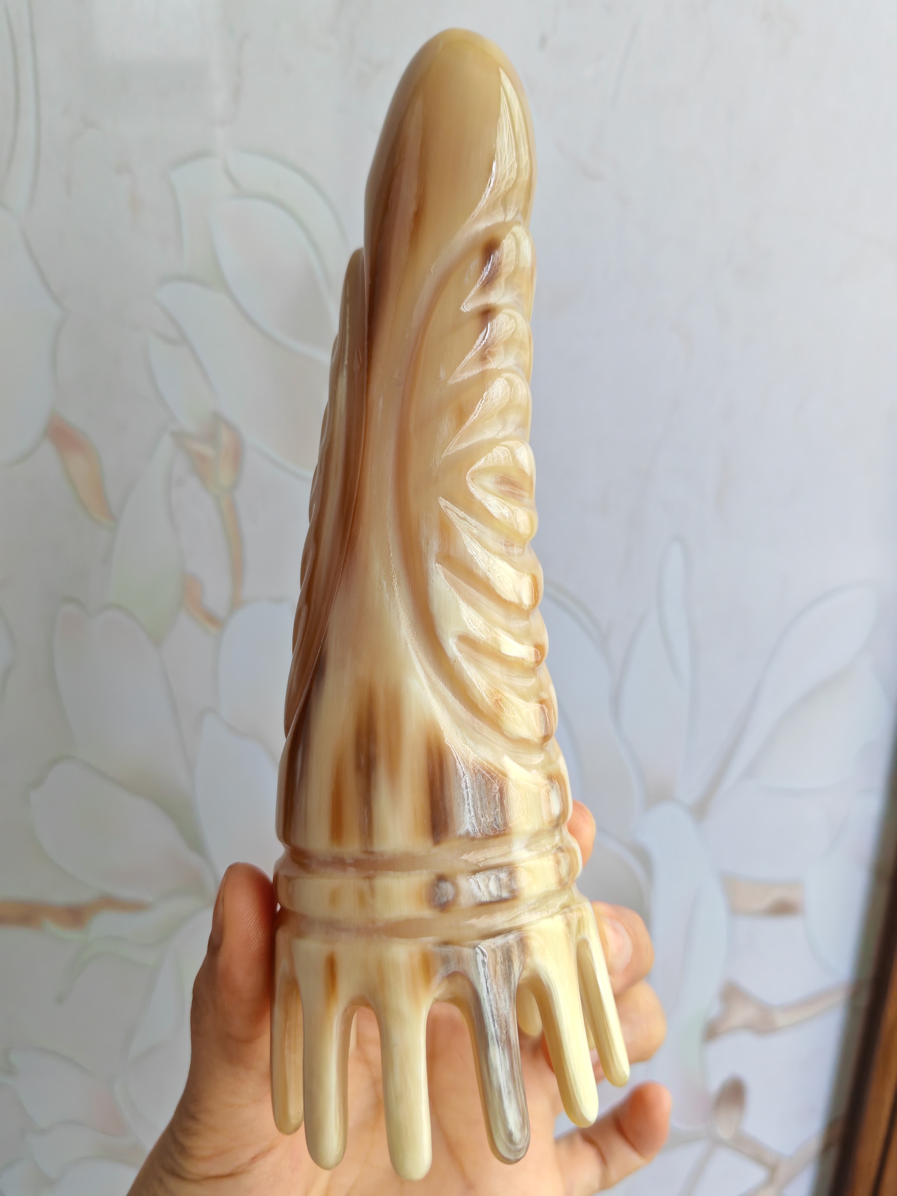 精品家用牦牛角梳牦牛角按摩梳疏通经络正宗正品梳头筒梳子头疗