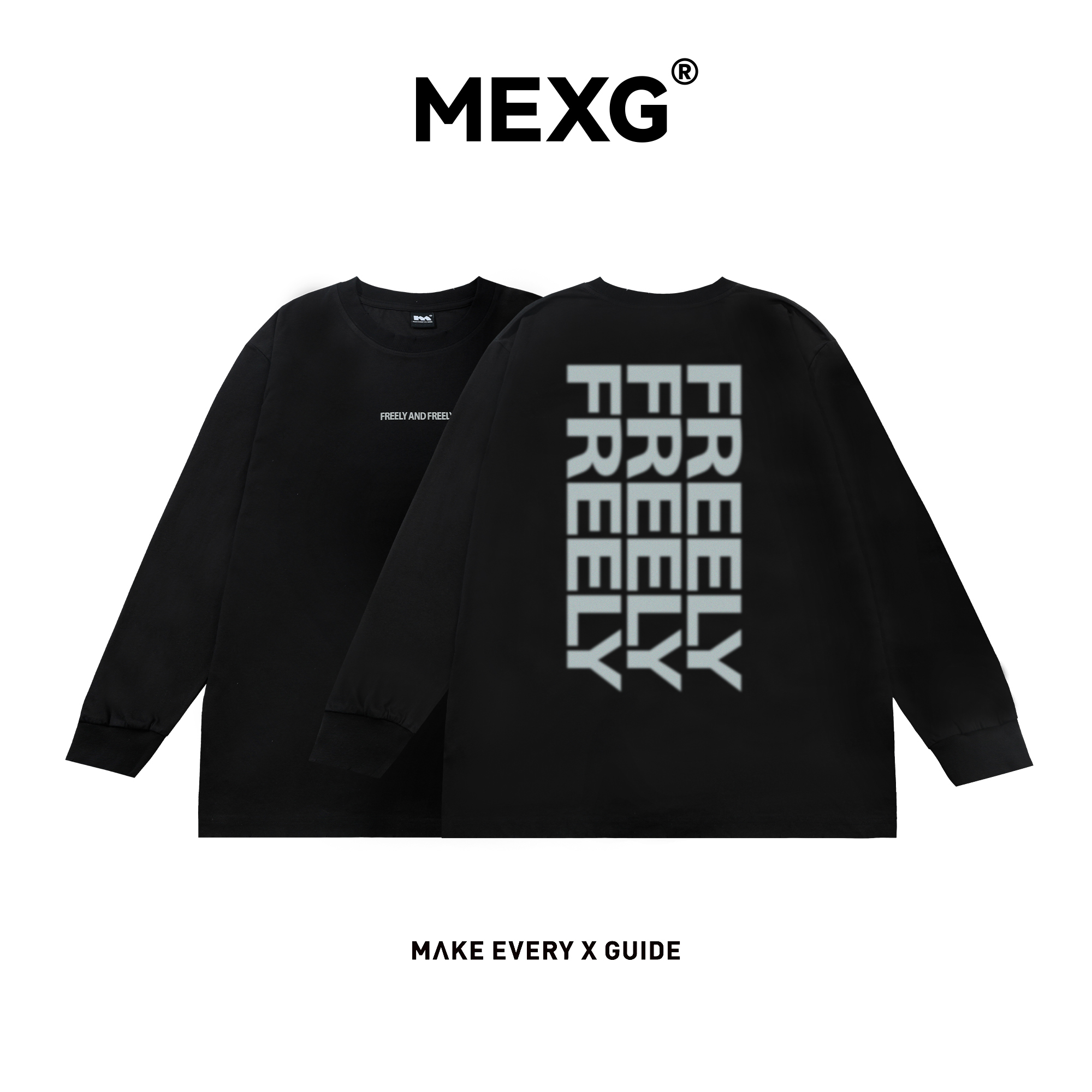 【“绒面发泡字母”长袖】MEXG！智能调温！防紫外线！街头美式穿搭T031
