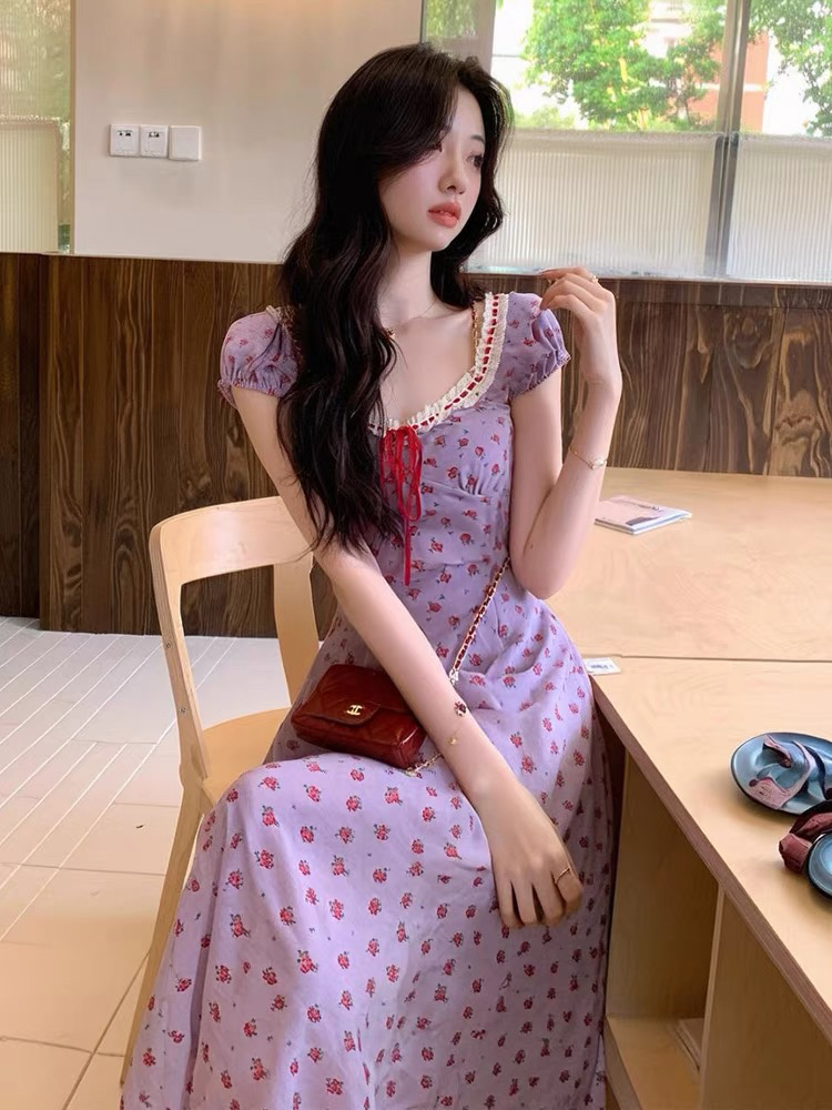 2025夏新款法式复古收腰显瘦绝美漂亮高级感度假长裙泳衣