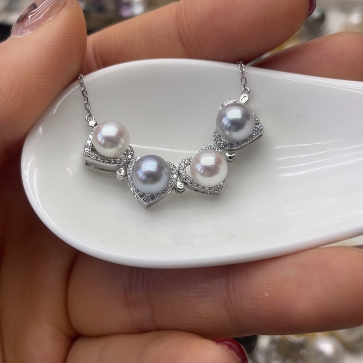 海水珍珠项链银S925镶嵌