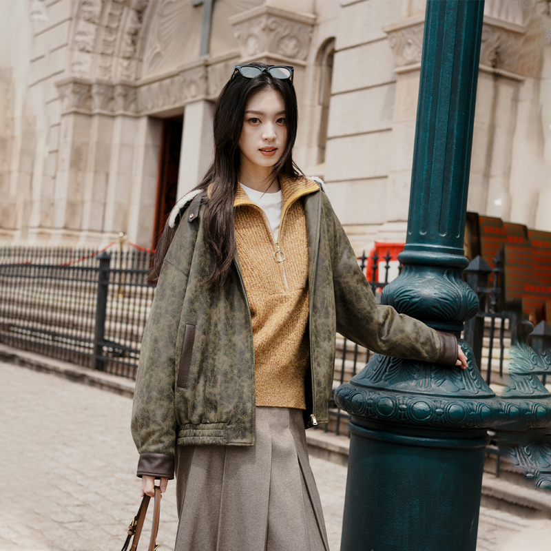 EP雅莹2025新款女装 易打理仿麂皮绒细腻密绒质感夹克外套1229A