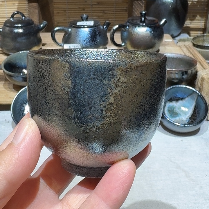 壶建水紫陶紫泥柴烧杯