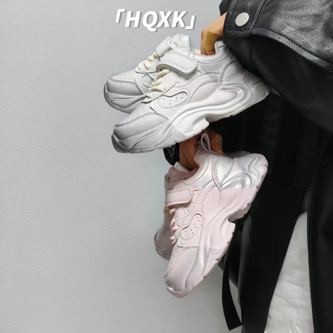 【哲豹】3309-春秋款潮酷儿童老爹鞋时尚喷色魔术贴防滑休闲运动鞋