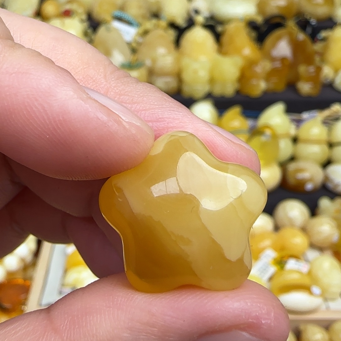 蜜蜡吊坠(不含链)未镶嵌天然俄料蜜蜡星星吊坠