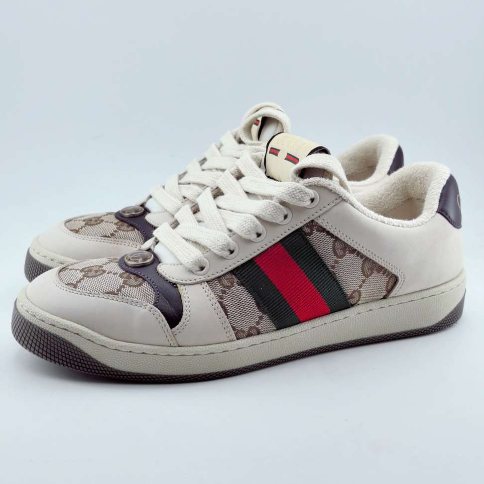 99新 GUCCI/古驰 36码/乌木紫色脏脏鞋