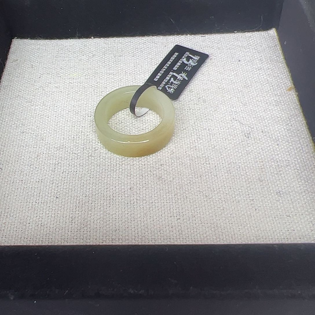 和田玉戒指未镶嵌13后一口糖直切小宽版