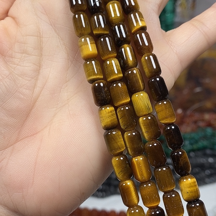 玛瑙/玉髓未镶嵌珠宝半成品天好虎眼卡6*9mm一条
