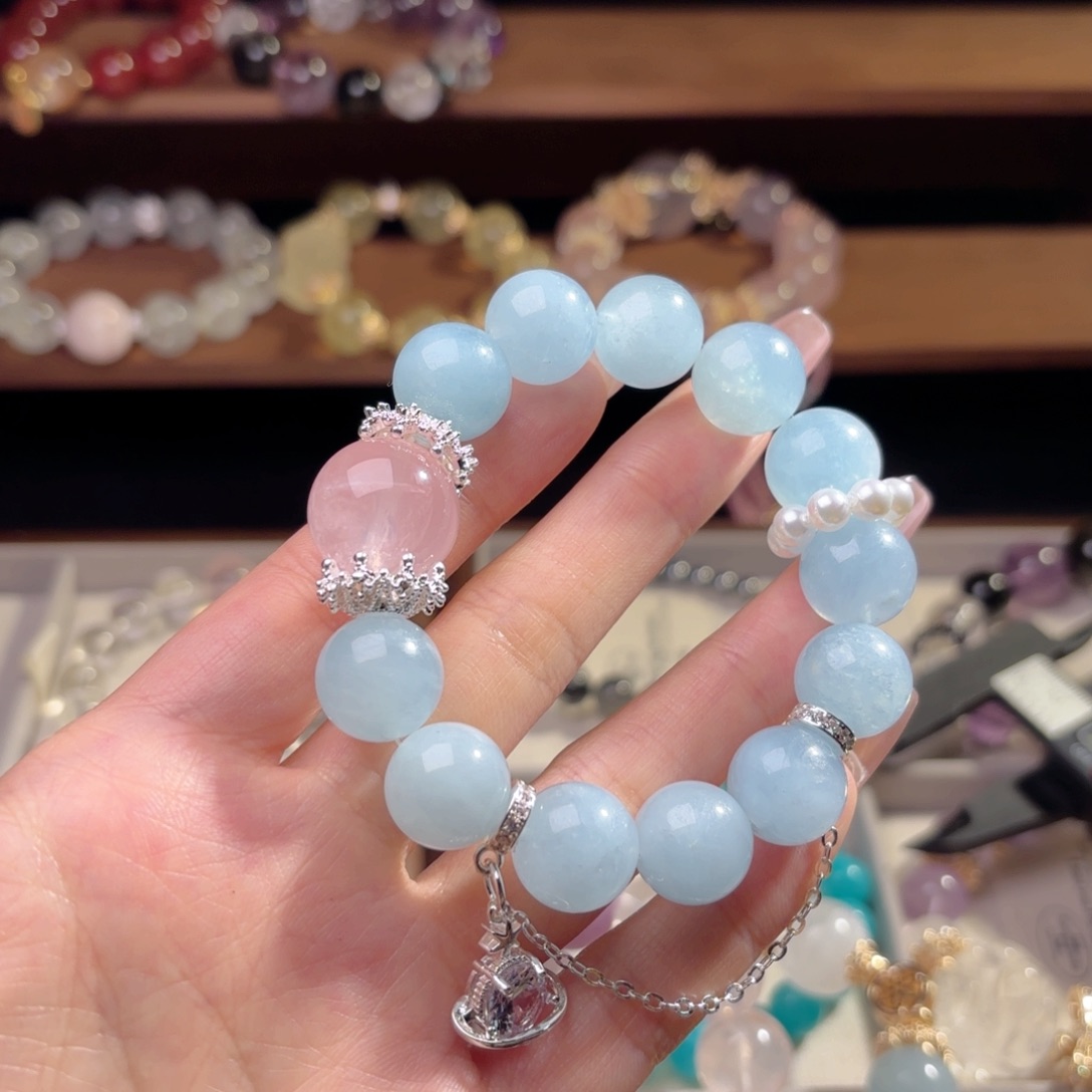 烟晶手链银S925镶嵌E****✨手串