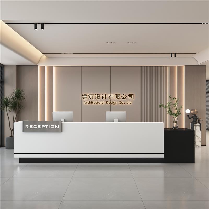 公司酒店吧台美容院办公前台吧台烤漆收银台物业医美口腔接待台