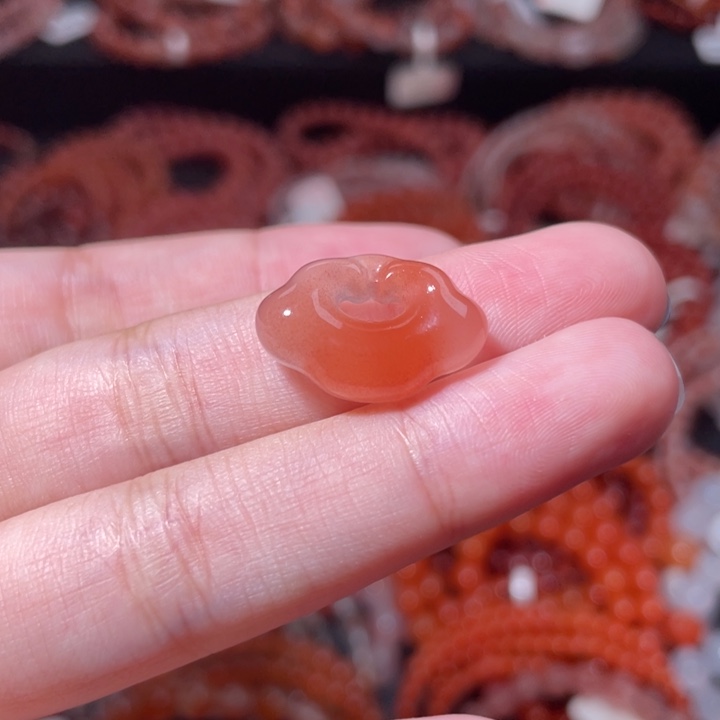 南红玛瑙未镶嵌如意锁1657