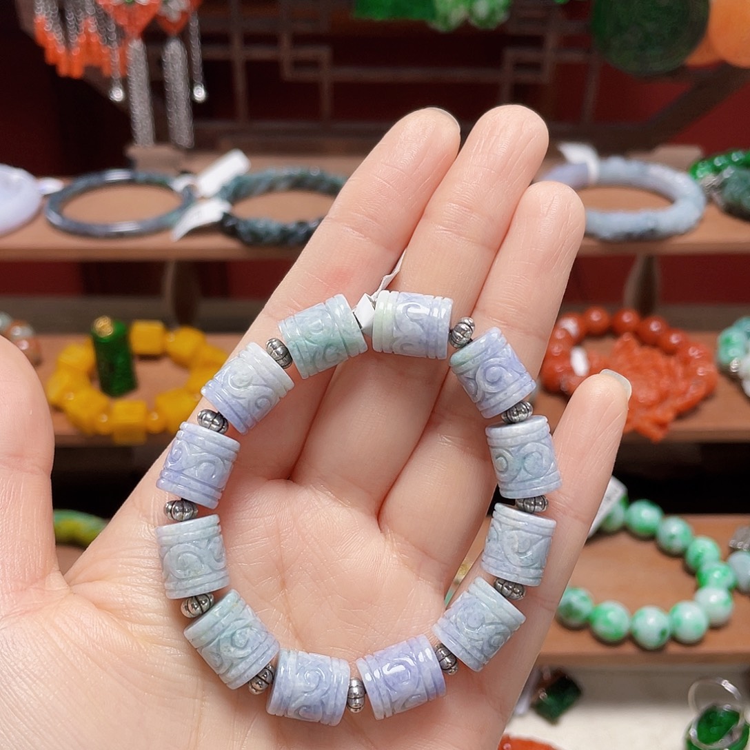 披***神翡翠未镶嵌手链饰品