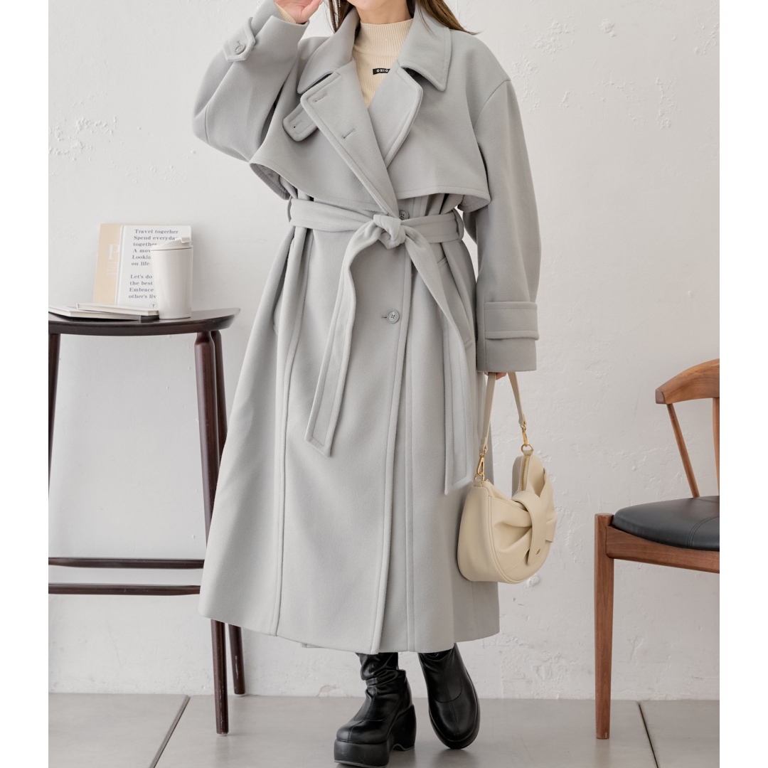 【MonTendre】 秋季新款 C 时尚仿毛大衣气质百搭长款外套