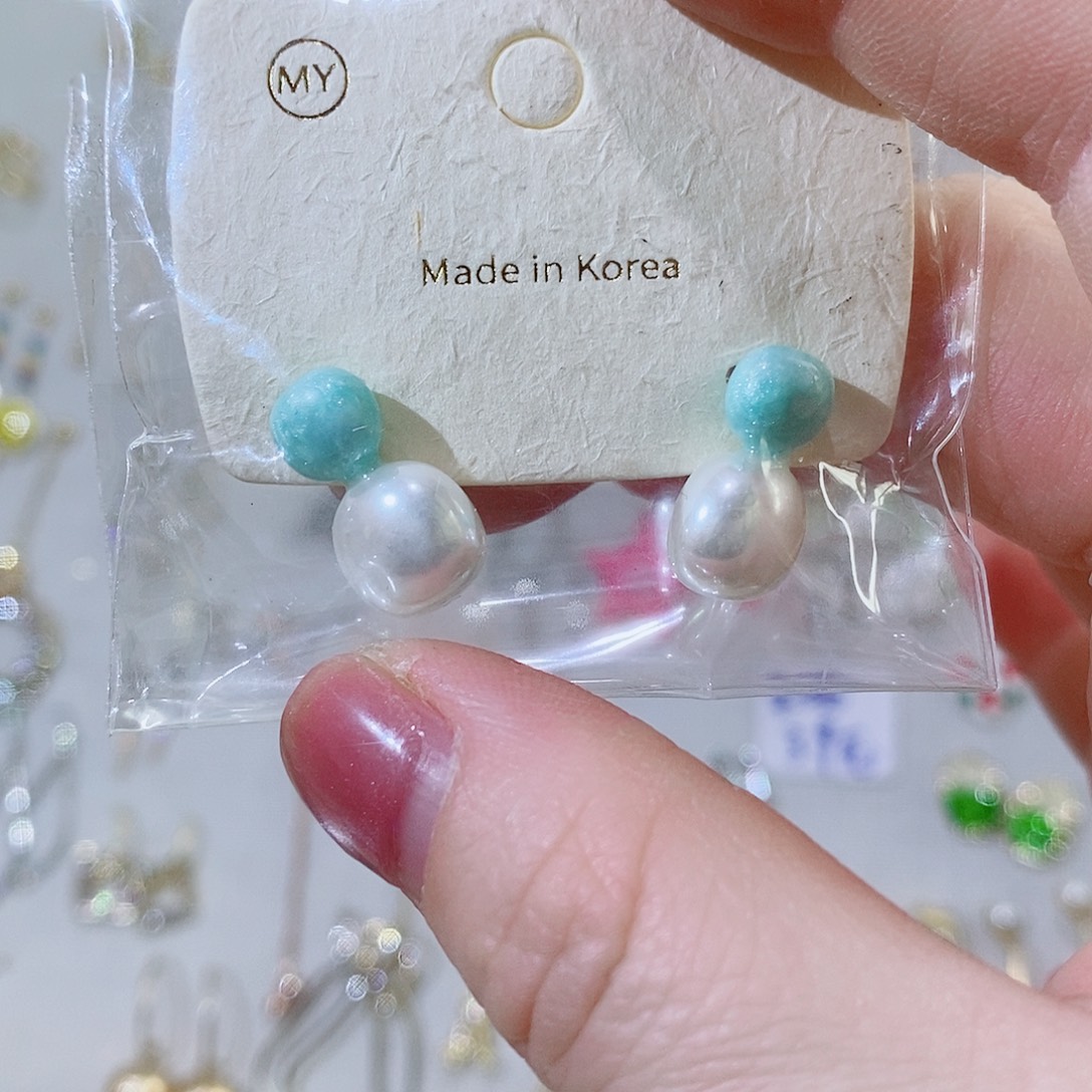 淡水珍珠耳饰银S925镶嵌